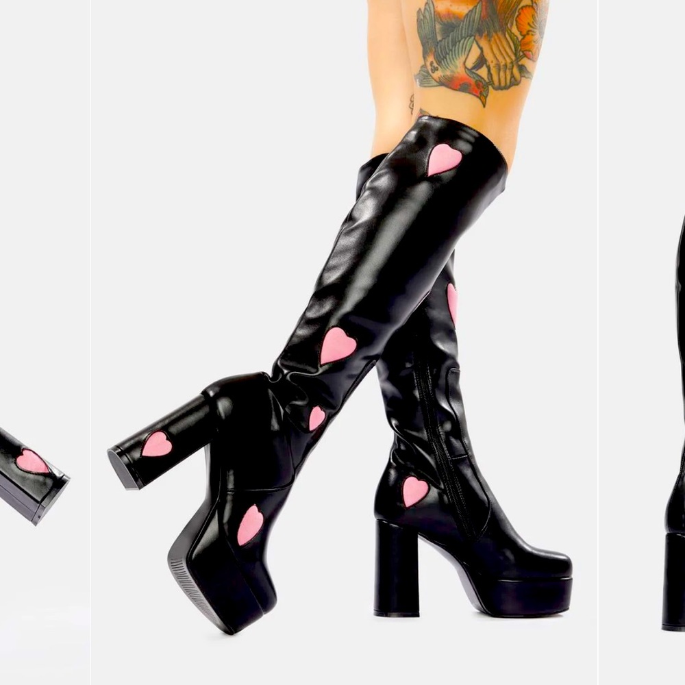 Brand New Leather Platform Boots
